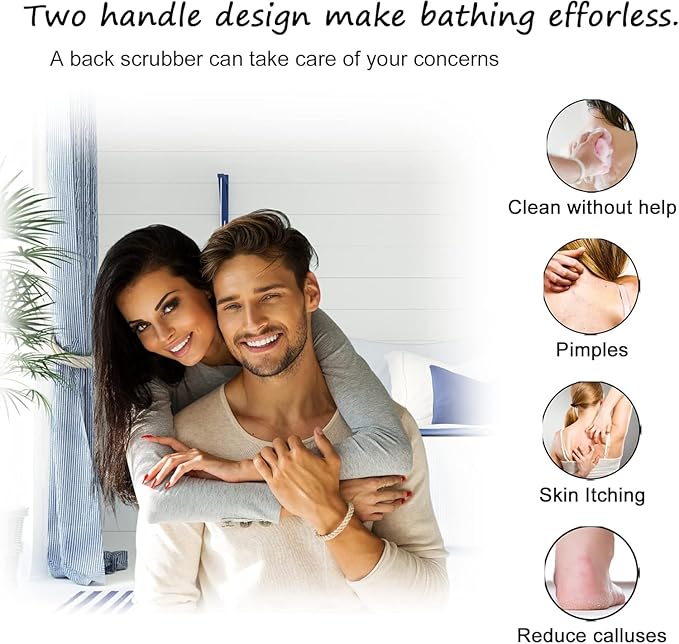 Scrubber Back for Shower Extended Length Scrubber Towel Exfoliating Washcloth Body Scrub Sponge Shower Loofah with Handle for Women Men Deep Clean Body Skin Massages (2pcs-Green)