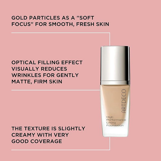 ARTDECO High Performance Lifting Foundation - reflecting sand NΒ°2 - reduces wrinkles for firmer skin & soft matte finish - vegan makeup - Liquid foundation with hyaluron - 1.05 Fl Oz