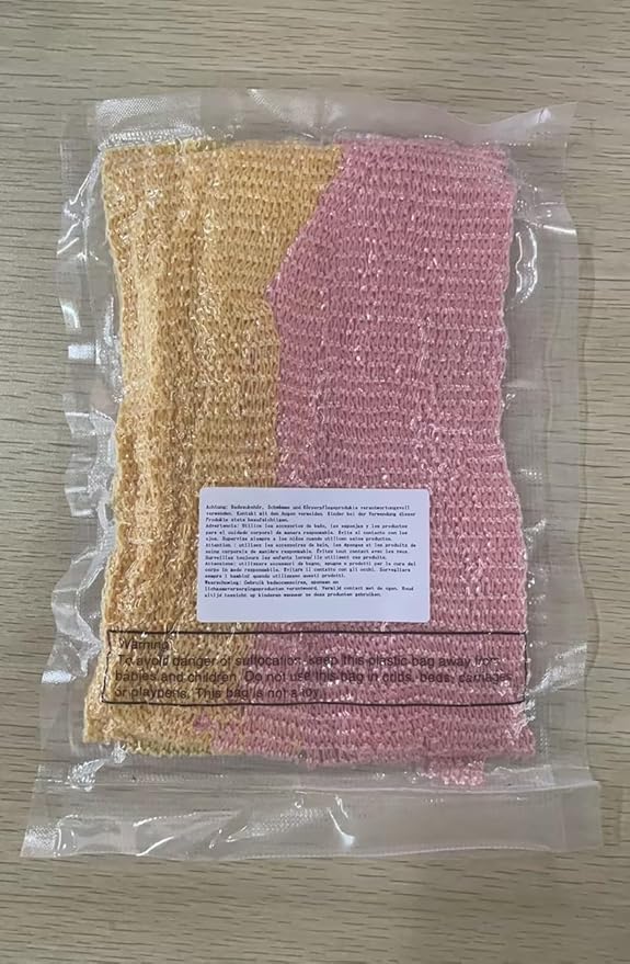 2 Pieces African Net Sponge Exfoliating Net African Body Scrubber Bath Rag Washcloth Towel Shower Body Back Scrubber Skin Smoother for Daily Use or Stocking Stuffer (Peach Pink, Creamy)