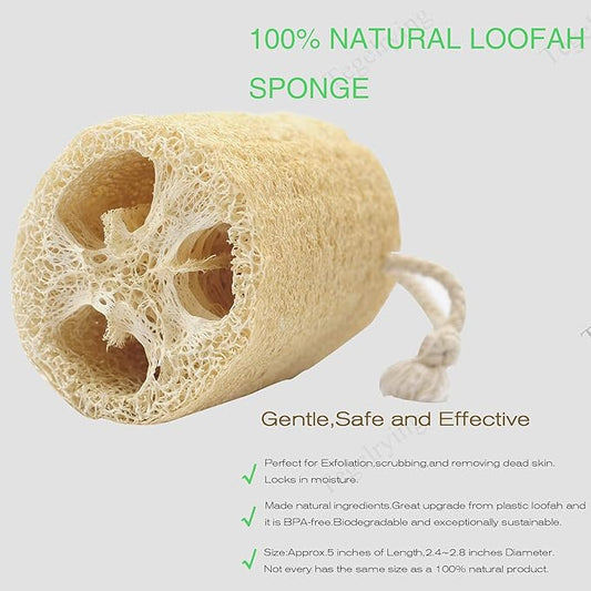 Loofah Sponge Exfoliating,6 Packs Natural Loofa Large Back Scrubber for Men Women Bath Shower Body Skin Care Cleansing Luffa 5 inches Long