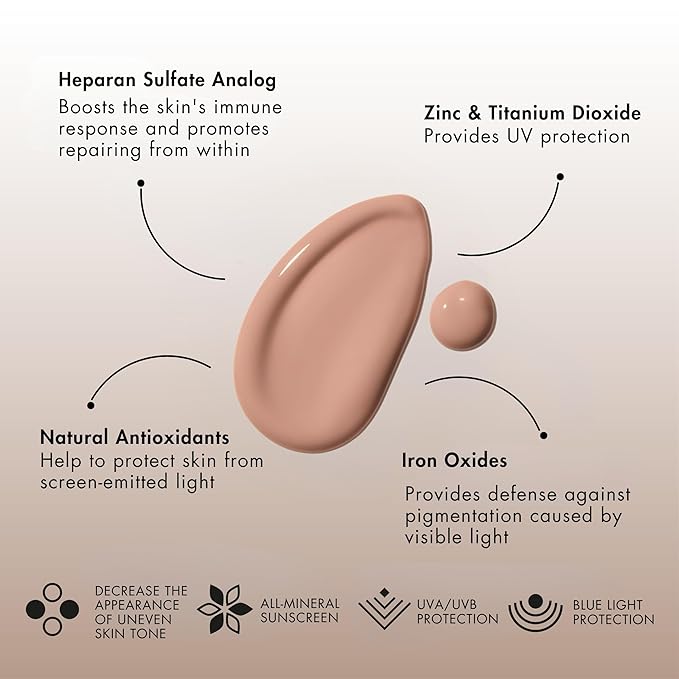 SentΓ© Even Tone Mineral Sunscreen Tinted | SPF 40 Light-Medium | Hydrating, Lightweight Sun Protection Treatment for Redness & Discoloration | UVA/UVB & Blue Light Defense | 1.7 oz