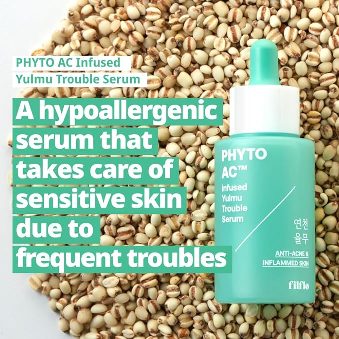 Phyto ac Infused Yulmu Trouble Serum, Korean Natural Facial Serum for Smooth Skin, Sensitive Skin, Redness Reducing and Soothing Serum, Korean Skin Care, 1.52 Fl Oz