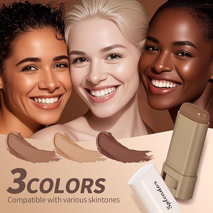Splendor Serum Enhanced Skin Tinted Balm, Solid Tinted Moisturizing Serum Contour Stick Foundation Face Stick splendor balm, Natural Makeup for WomenοΌ3#οΌ