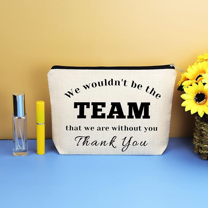 Boss Gift Coach Thank You Gift Makeup Bag for Women Leader Appreciation Gifts Cosmetic Bag Colleague Coworker Leaving Going Away Present Basketball Soccer Team Coach Leader Employee Birthday Gifts