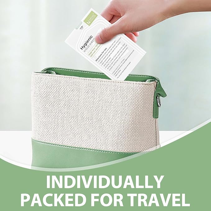 Aroma Season 100% Natural Cotton Hygienic Eyelid Sheets, Perfect for Use with Aroma Season Heated Eye Mask, Warm Eye Compress, Individually Wrapped Untreated Sheets 50 Count Box