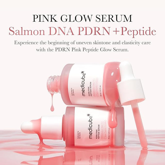 medicube Salmon DNA PDRN Pink Trio Set: Salmon DNA PDRN Pink Peptide Serum and Salmon DNA PDRN Pink CICA Soothing Toner and Salmon DNA PDRN pink collagen jelly gel mask (4ea)