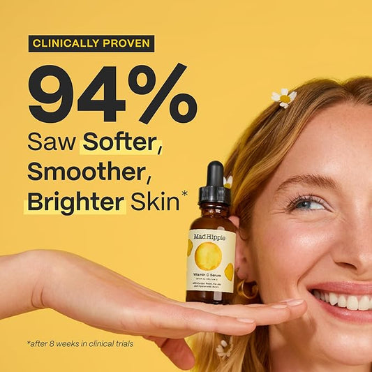 Mad Hippie Travel Face Serum Set β Skin-Brightening Vitamin C + Firming Super A Retinol, Day & Night Dual Pack, 0.5 Oz Ea