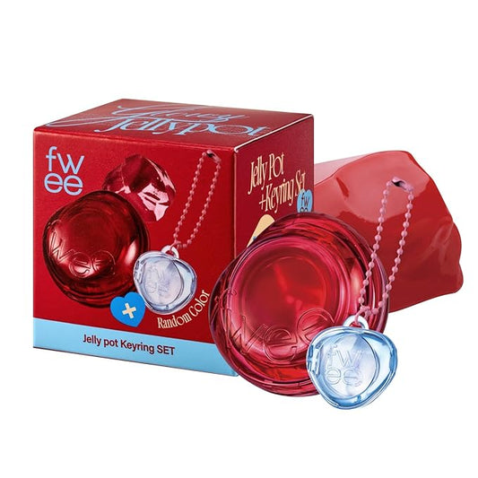 Glowy Jelly Pot + Keychain SET | Dewy Jelly Lip & Blush Color, Tinted Glow Jelly Balm, Dewy Buildable Finish β Honey Peach (Vivid Coral) | 0.14 oz