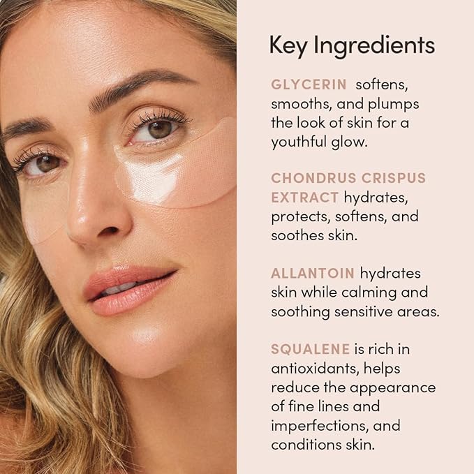 Eye Masks - Softening and Smoothing Under Eye Masks - All Skin Types, Vegan, Cruelty Free, Fragrance Free, Set of 4