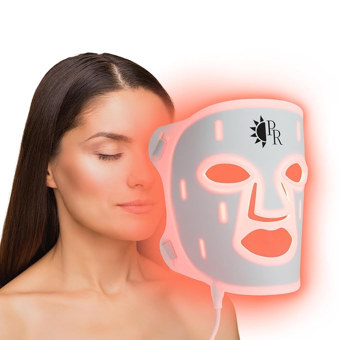 Red Light Therapy for Face, 6 Modes Portable LED Face Mask Light Therapy with Remote, Rechargeable Red Light Therapy at Home