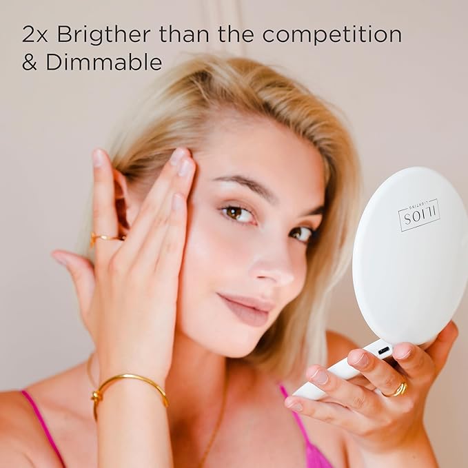 LED Compact Mirror with Light and 1x and 10x Magnifying Mirror in 5-inch mini Size Ideal for Trave