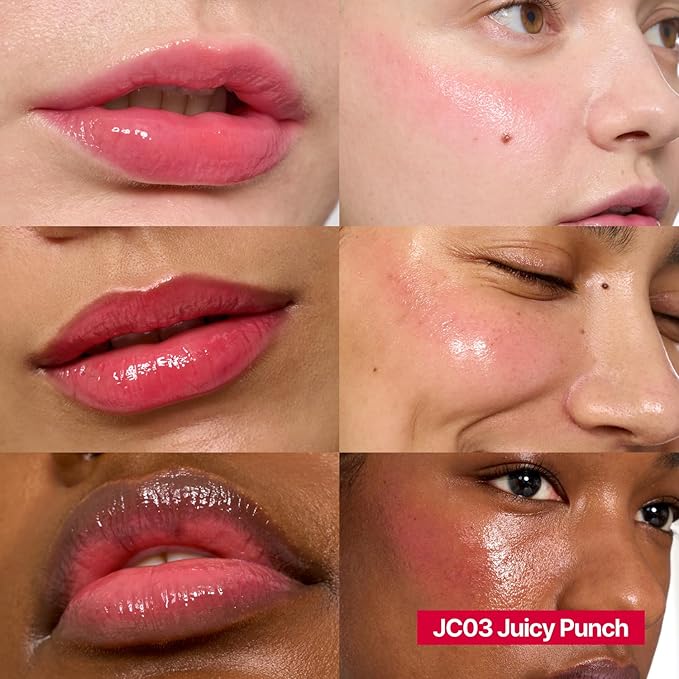 Glowy Jelly Pot + Keychain SET | Dewy Jelly Lip & Blush Color, Tinted Glow Jelly Balm, Dewy Buildable Finish β Juicy Punch (Vivid Rose) | 0.14 oz