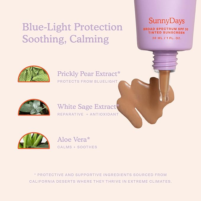 Tower 28 Beauty SunnyDays SPF 30 Tinted Mineral Sunscreen - For Sensitive Skin - 2-in-1 Facial Broad Spectrum UVA/UVB Protection + Foundation β Shade 50 SUNSET, 1 Fl Oz