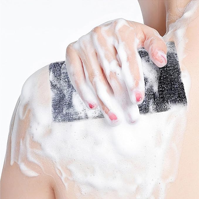 6 Pack Large Soap Saver Bag, Body Exfoliator Bar Soap Scrubber Pouch for Shower and Bath, Rough Soap Pocket Soap Saver Pouch for Massage, Peeling (Black)