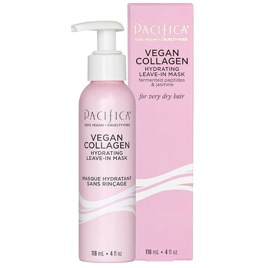 Pacifica Vegan Collagen Leave-In Repair Hair Mask β Leave-In Conditioner Treatment for Dry Damaged Hair, Hydrating Hair Repair Mask to Strengthen, Reduce Breakage & Split Ends Vegan & Cruelty-Free 4oz