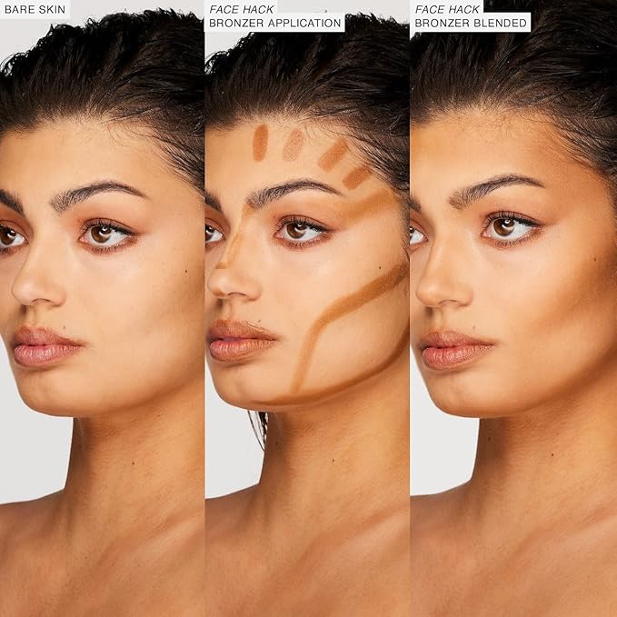 Freck Beauty FACE HACK Precision Sculpting Bronzer Stick β Creamy Buildable Formula, Natural Skin-Like Finish, Almond Tip Applicator, Vegan & Cruelty-Free | MEDIUM TAN (Golden Warm Undertone)