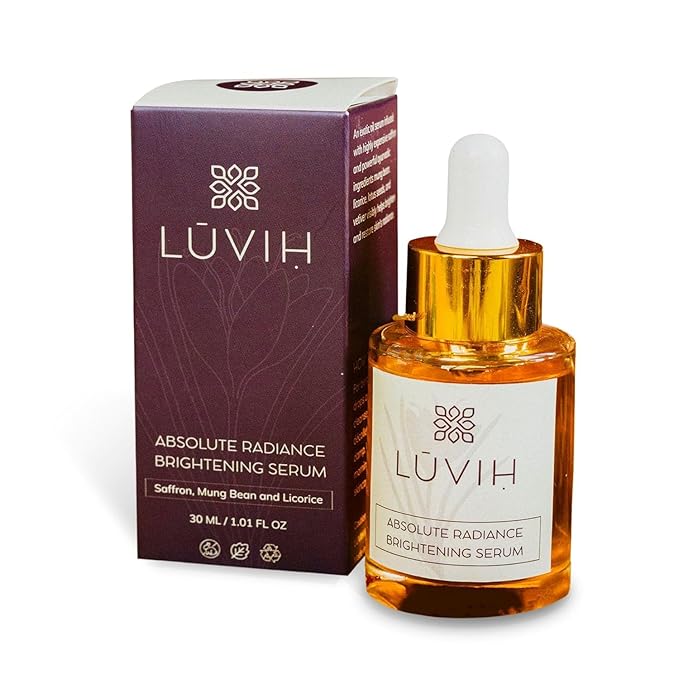 LUVIH Absolute Radiance Brightening Serum β Ayurvedic Dark Spot Corrector & Glow Serum for Women & Men β Nourishing Treatment for Dullness, Uneven Skin Tone & Sun-Stressed Skin β 30 mL
