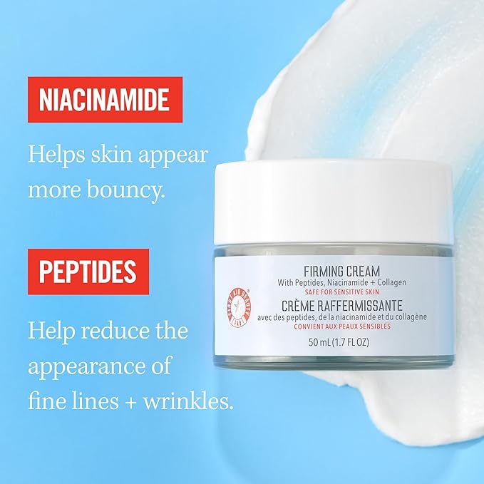 First Aid Beauty Firming Collagen Cream with Collagen, Peptides and Niacinamide β Day + Night Anti-Aging Face Moisturizer β 1.7 fl oz
