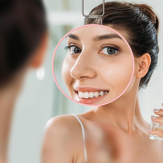 Travel Magnifying Mirror 10x Large 6β Diameter Makeup Mirror with Magnification 10x, Portable Handheld Close Up Magnified Mirror with Stand & Suction Cups, Perfect for Makeup, Shaving, Deep Cleaning