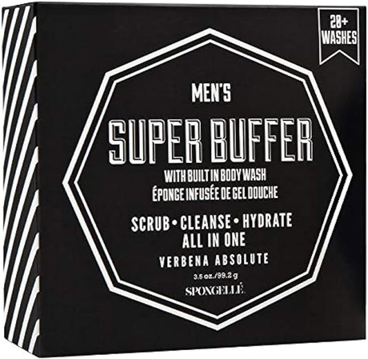 Spongelle Men's Super Buffer Built-In Body Wash (Verbena Absolute)