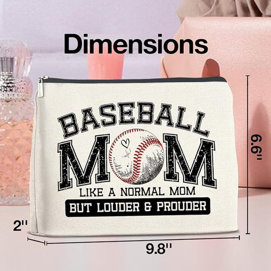 Baseball Mom Gifts for Women Makeup Bag Funny Baseball Mom Cosmetic Bag Zipper Makeup Pouch
