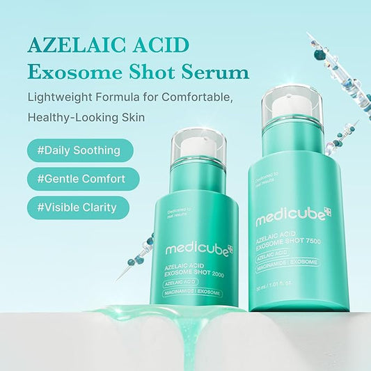 medicube Azelaic Acid Exosome Shot Serum 7500 β Deep Hydration for Smooth, Even Skin Texture | Use for After Spot Care, with Azelaic Acid, Niacinamide | Korean Skincare, 30ml / 1.01 fl.oz