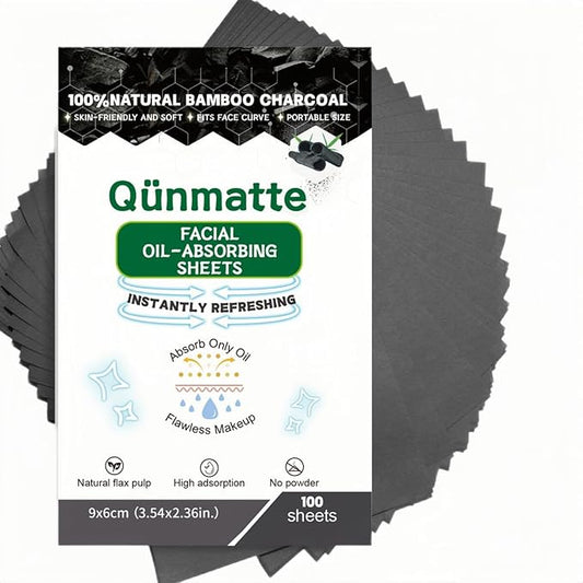 Blotting Paper for Oily Skin,Makeup Oil Absorbing Sheets for Face, Natural Bamboo Charcoal Individual Premium Oily Face Oil Control Paper