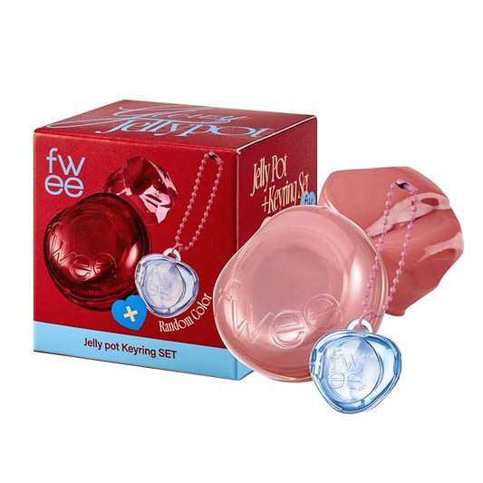 Glowy Jelly Pot + Keychain SET | Dewy Jelly Lip & Blush Color, Tinted Glow Jelly Balm, Dewy Buildable Finish β Custard (Warm Beige) | 0.14 oz