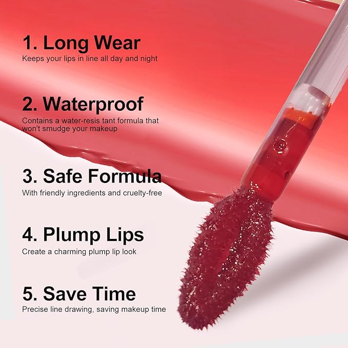 Lip Stain Peel Off - Long Wear Tattoo Lip Liner, Waterproof & Transfer-proof Peel Off Lip Stain with Matte Finish, Lip Tint For All Skin Types (3PCS-Nude&Berry&Mauve, 3 Count(Pack of 1))