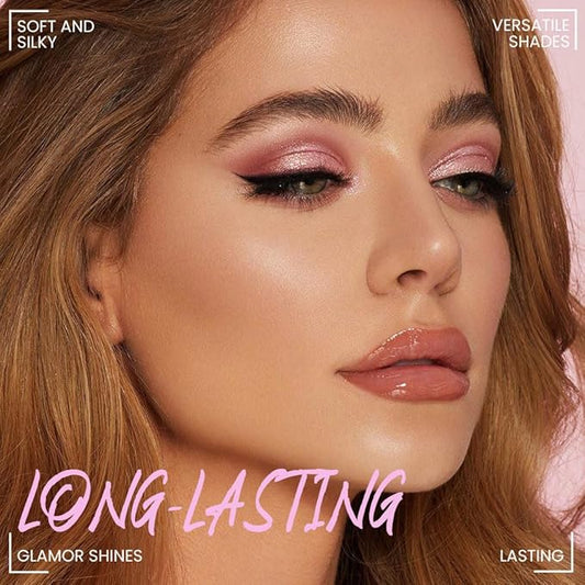 6-Color Pink Champange Purple Matte & Shimmer Eyeshadow Palette with Mirror β Highly Pigmented, Long-Lasting Eye Makeup for Artists & Creative Looks (03#)