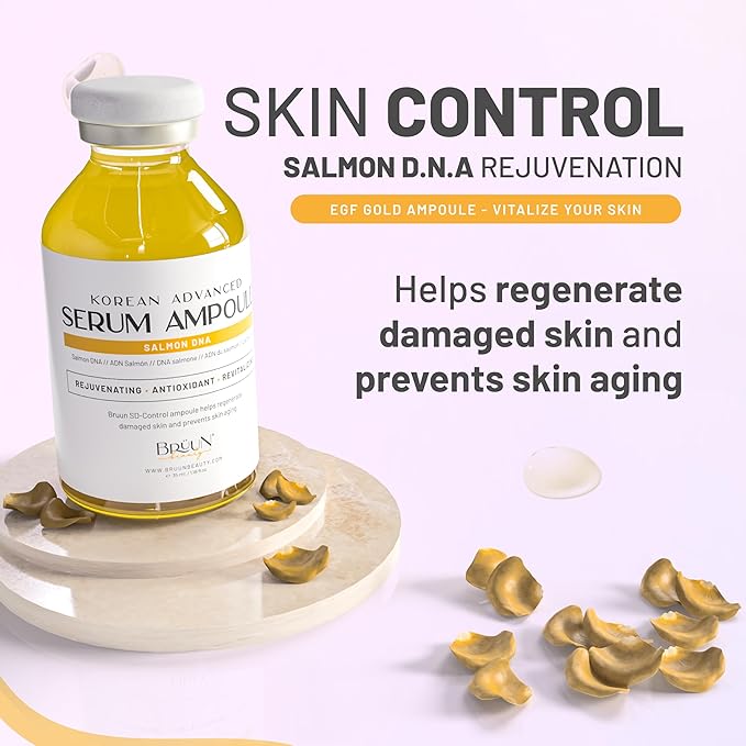 BRΓUN SD - Control Salmon DNA Ampoule - Micro Needling Korean Serum Booster for Face and Body to Use with and without Derma Pen Microneedling Skin Care Serum 1.18 fl.oz
