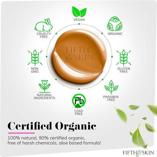 Fifth & Skin: Betterβn Ur Skin Liquid Foundation (BRONZE) - Natural, Organic, Vegan, Cruelty-Free - Gluten-Free Beauty with Buildable Coverage and Palm-Free Luxury - 1 oz