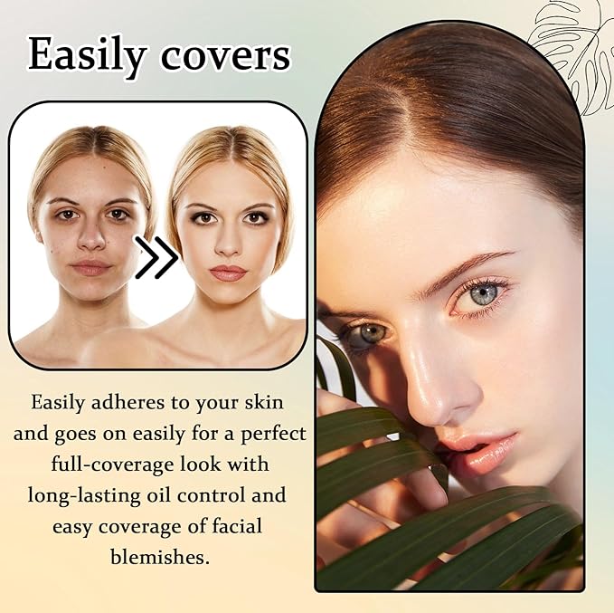 2PCS Hydrating BB Cream,Full Coverage Concealer Liquid Foundation for All Skin Types,Face Sunscreen SPF 50 PA++++ Long Lasting Moisturizing Oil Control Foundation Makeup Brush Set๏ผIvory & Natural๏ผ