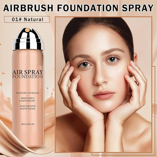 Airbrush Foundation Makeup Spray Full Coverage Foundation for Mature Skin,Long-lasting Airbrush Flawless Setting Spray,Waterproof Foundation for Smooth Radiant Skin (Natural/Warm Porcelain)