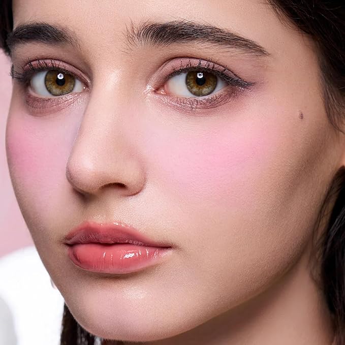Flower Knows Butterfly Cloud Collar Rouge Box Highlighting & Blush Duo Powder,Blue+Pink Matte Finish Blush & Highlighter Palette,Buildable & Blendable Makeup Blush for cheeks(03 Pastel Lotus)