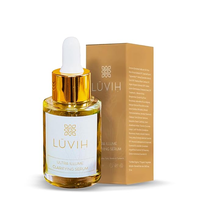 LUVIH Ultra Illume Dark Spot Remover & Clarifying Face Serum β Ayurvedic Acne Scar & Blemish Treatment for Women & Men β Natural Skincare for Acne-Prone, Uneven Skin β 30 mL
