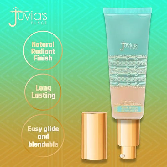 Juvia's Place I Am Magic Natural Radiance Foundation - 550Martiniqe- Full Coverage Liquid Foundation Makeup for Dry, Mature, Aging, and Combination Skin - Lightweight Longwear Base with Radiant Finish