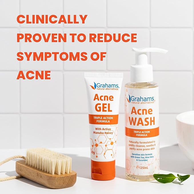 Acne Gel Morning & Night Spot Treatment Pimple Cream for Face, Back & Body - All Natural with Witch Hazel, Honey, Aloe Vera, for Oily Skin & Blemish Control (1.06 oz)