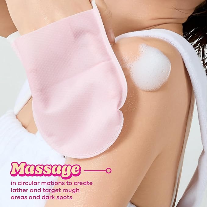TONYMOLY Plum Bum AHA Exfoliating Bubble Mitt β Single-Use Korean Body Scrub with Glycolic Acid, Peptides & Plum Extract for Smooth, Refreshed Skin β 1.2 oz (Pack of 2)