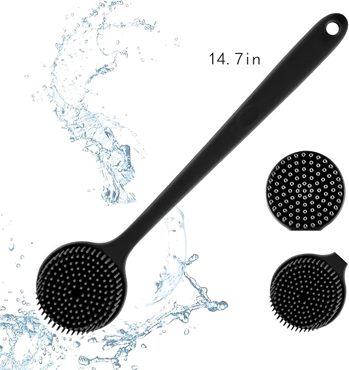 Back Scrubber for Shower, Shower Brush οΌLong Handle Back ScrubberBody Exfoliator for Wet or Dry Brushing