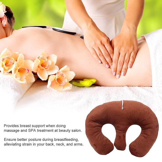 YOUTHINK Beauty Salon Chest Pillow, Beauty Salon Breast Support Pillow SPA Massage Chest Pillow Cushion Purple (Dark Coffee)