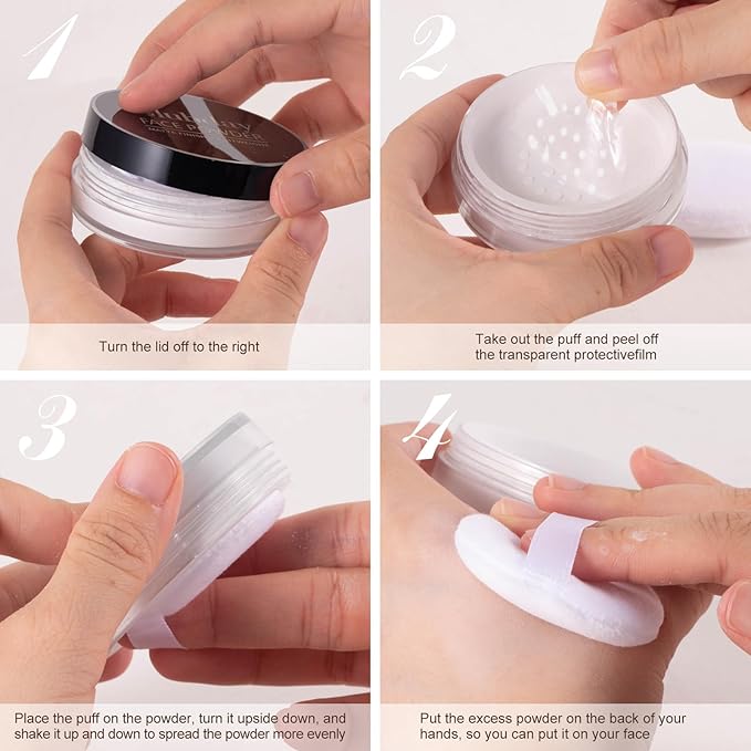 Multi Makeup Loose Setting Powder Lightweight,High Coverage,Shine Control,Waterproof Curated For All Skin Types - Medium Natural, 6g (0.21 oz)