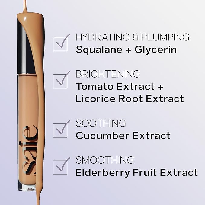 Saie Hydrabeam Under Eye Brightener - Sheer + Hydrating Eye Brightener with Cucumber Extract - Instantly Illuminates Skin for a Radiant Finish - Shade 6 (0.2 oz)