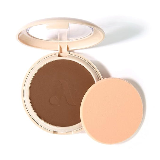 Absolute New York MFVF13 Deep Brown Neutral Velvet Focus Powder Foundation | Talc-Free, 12H Long-Lasting, Lightweight