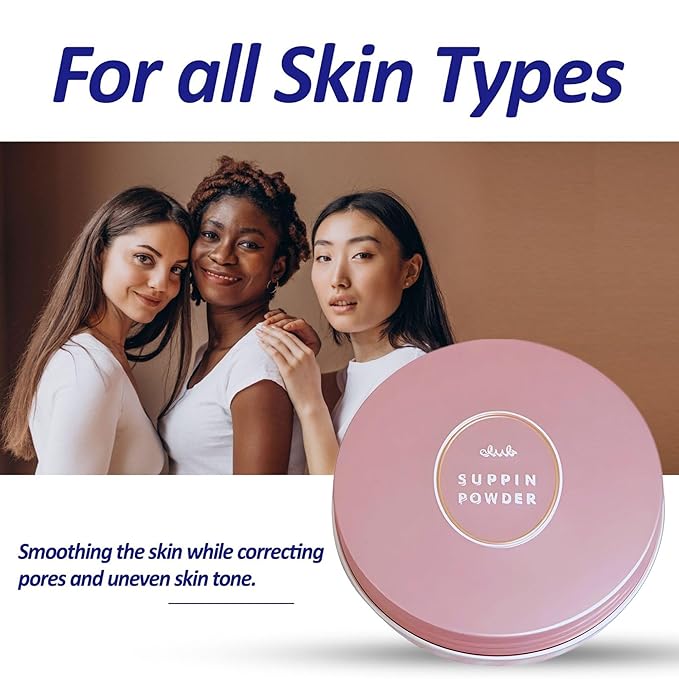 Suppin Setting Powder & Hydrating BB Cream, Pressed Powder with Skin-Smoothing Amino Acid 0.87 Fl Oz+ Lightweight Makeup Foundation Moisturizer Cream with Botanical Extract Formula 1.06 Oz