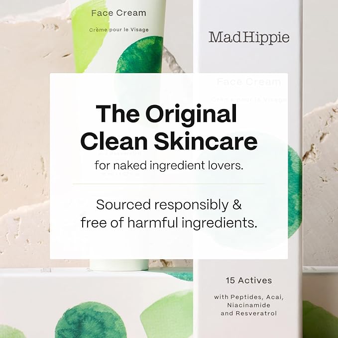 Mad Hippie Face Cream β Age-Defying Face Moisturizer & Skin Tightening Cream with Niacinamide, Advanced Peptides & Argan Oil 1.02 Oz