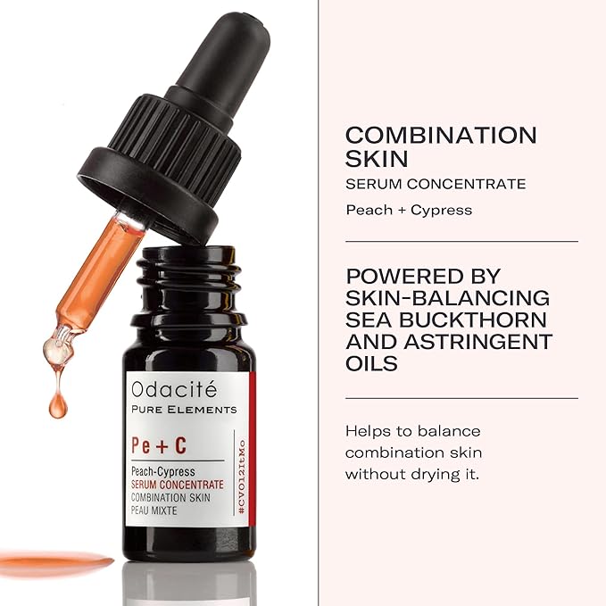 OdacitΓ© Acne Serum Concentrate for Face, Pore Cleanser Facial Oil for Combination Skin with Peach & Cypress - Purifying Anti-Aging Facial Serum for Balanced-Looking Complexion - 0.17 fl. oz