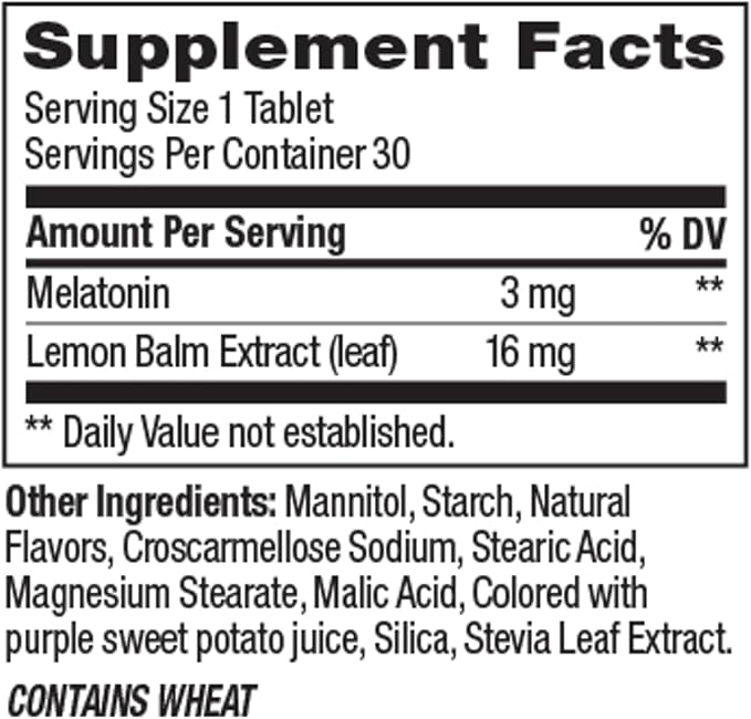 OLLY Sleep Fast Dissolves, 3mg Melatonin, Lemon Balm, Strawberry Flavor, 30 Day Supply - 30 Count (Pack of 2)