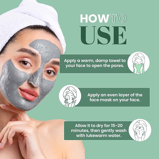 Wild Oak De Tan & Anti Acne Clay Mask | With 7x Power of Niacinamide, Bamboo Charcoal, Ashwagandha, Calendula, Manjistha & Licorice | Glow and Oil Control | Blackheads | Face Pack | 3.52 Oz