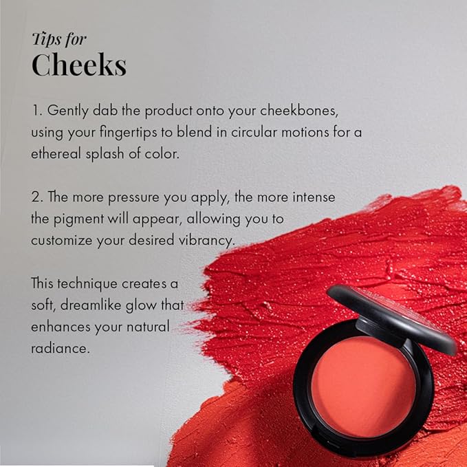 Jerome Alexander Blush ‘n’ Kiss Cream Blush for Cheeks & Lips | Creamy, Lightweight, Buildable Coverage | Blush Balm Face Makeup | Tint Vermillion